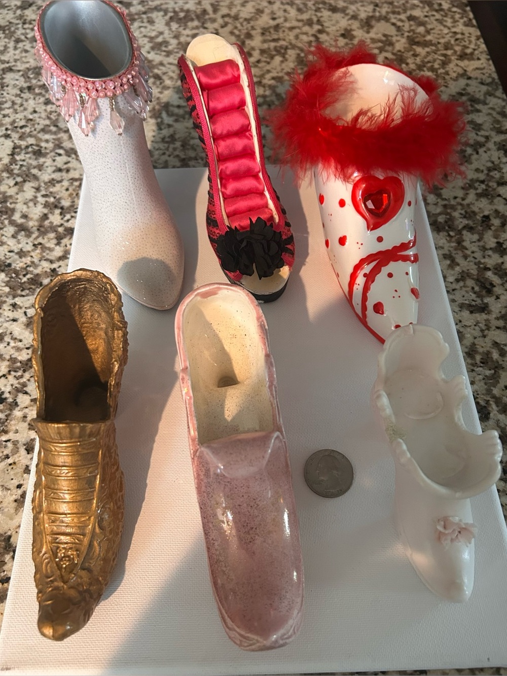 Vintage & Novelty Miniature Shoe Figurine Collection - Set of 6